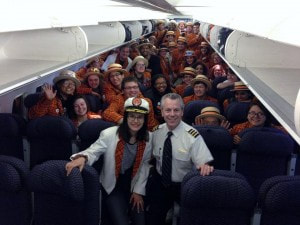 Picture of crowd on plane